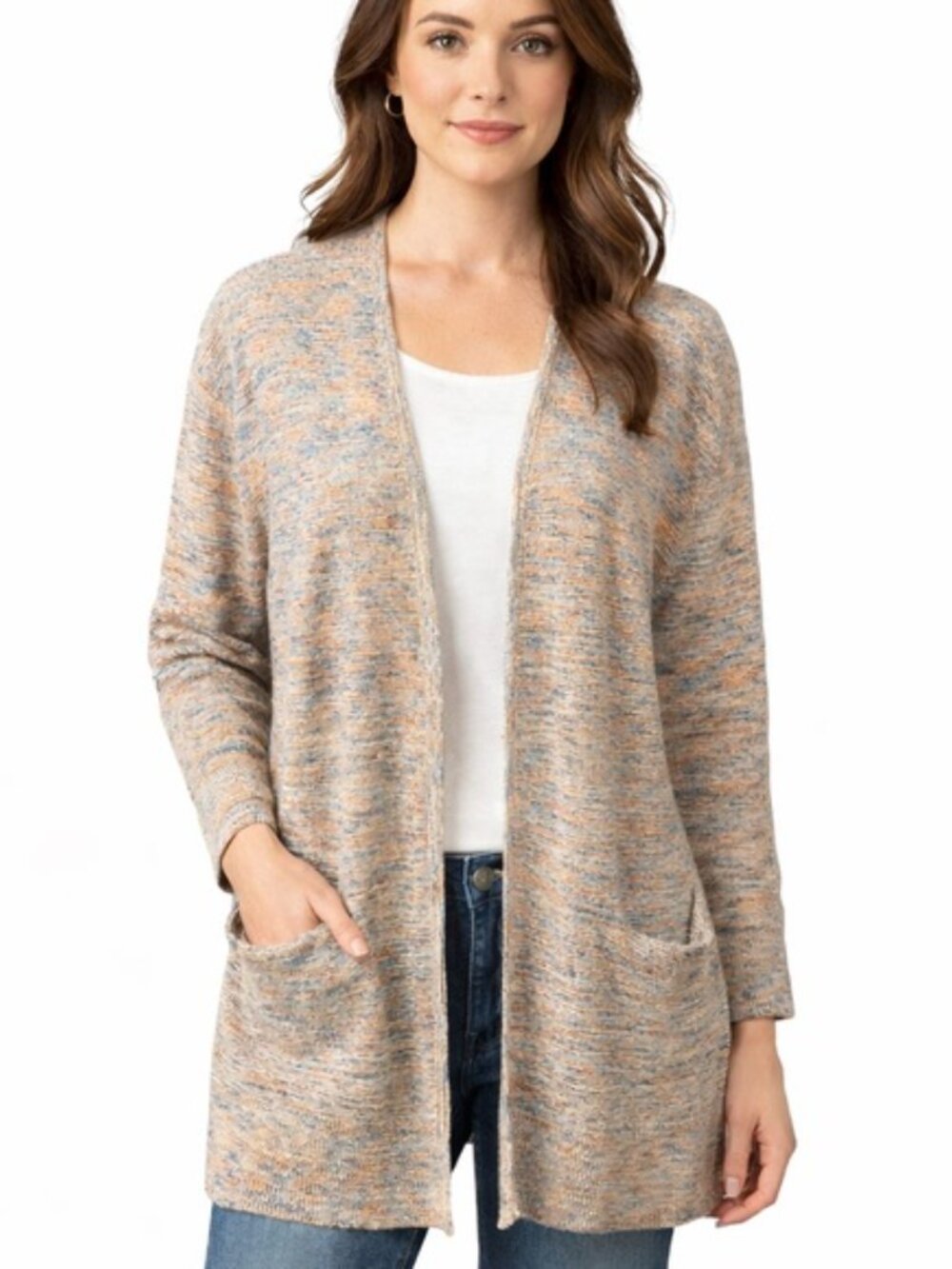 Madewell Pastel Multicolored marled Summer Ryder Knit open Cardigan Size S